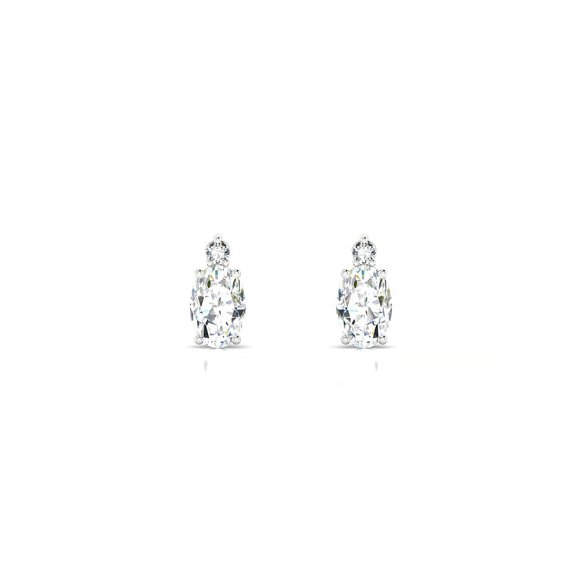 Sparkle | 18k White Gold 6 x 4 mm Oval Diamond Earrings