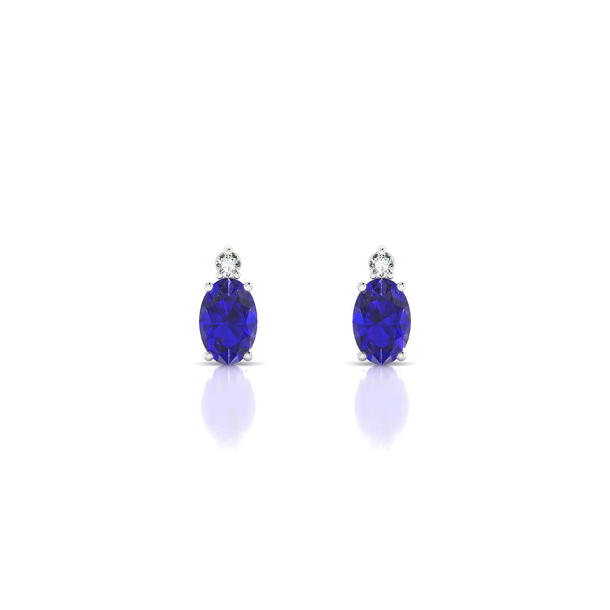 Sparkle | 18k White Gold 6 x 4 mm Oval Tanzanite Earrings