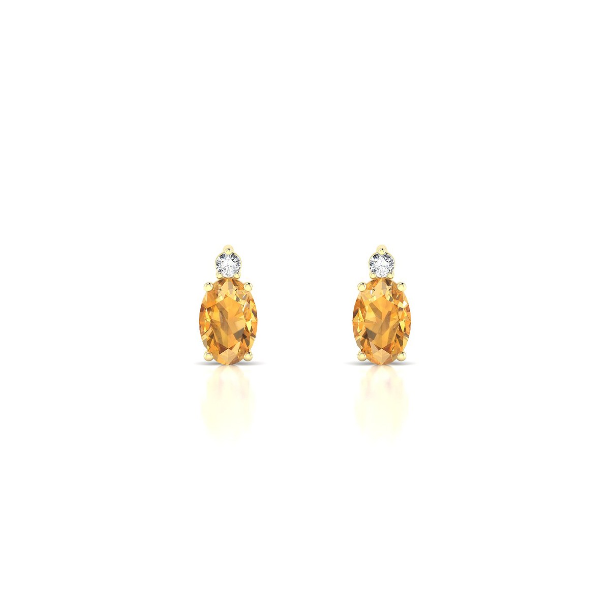 Sparkle | 18k Yellow Gold 6 x 4 mm Oval Citrine Earrings