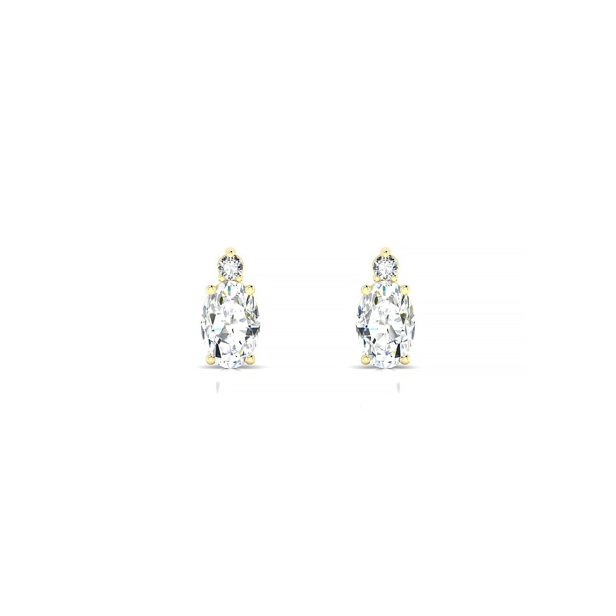 Sparkle | 18k Yellow Gold 6 x 4 mm Oval Diamond Earrings