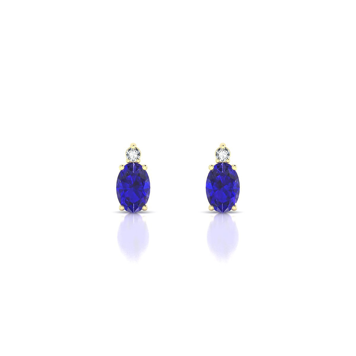 Sparkle | 18k Yellow Gold 6 x 4 mm Oval Tanzanite Earrings