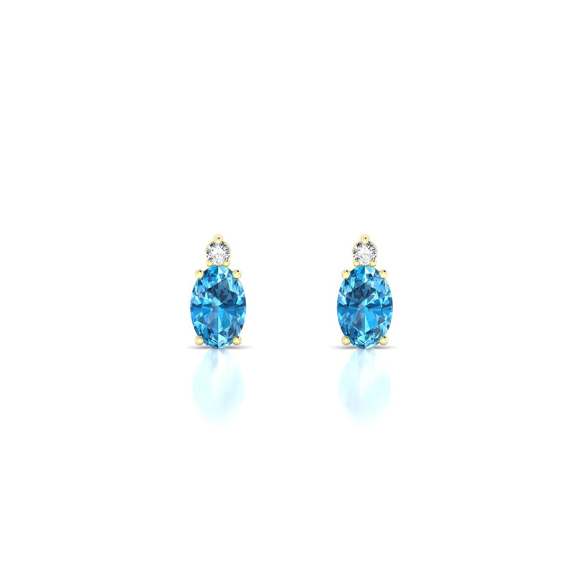 Sparkle | 18k Yellow Gold 6 x 4 mm Oval Topaz Earrings