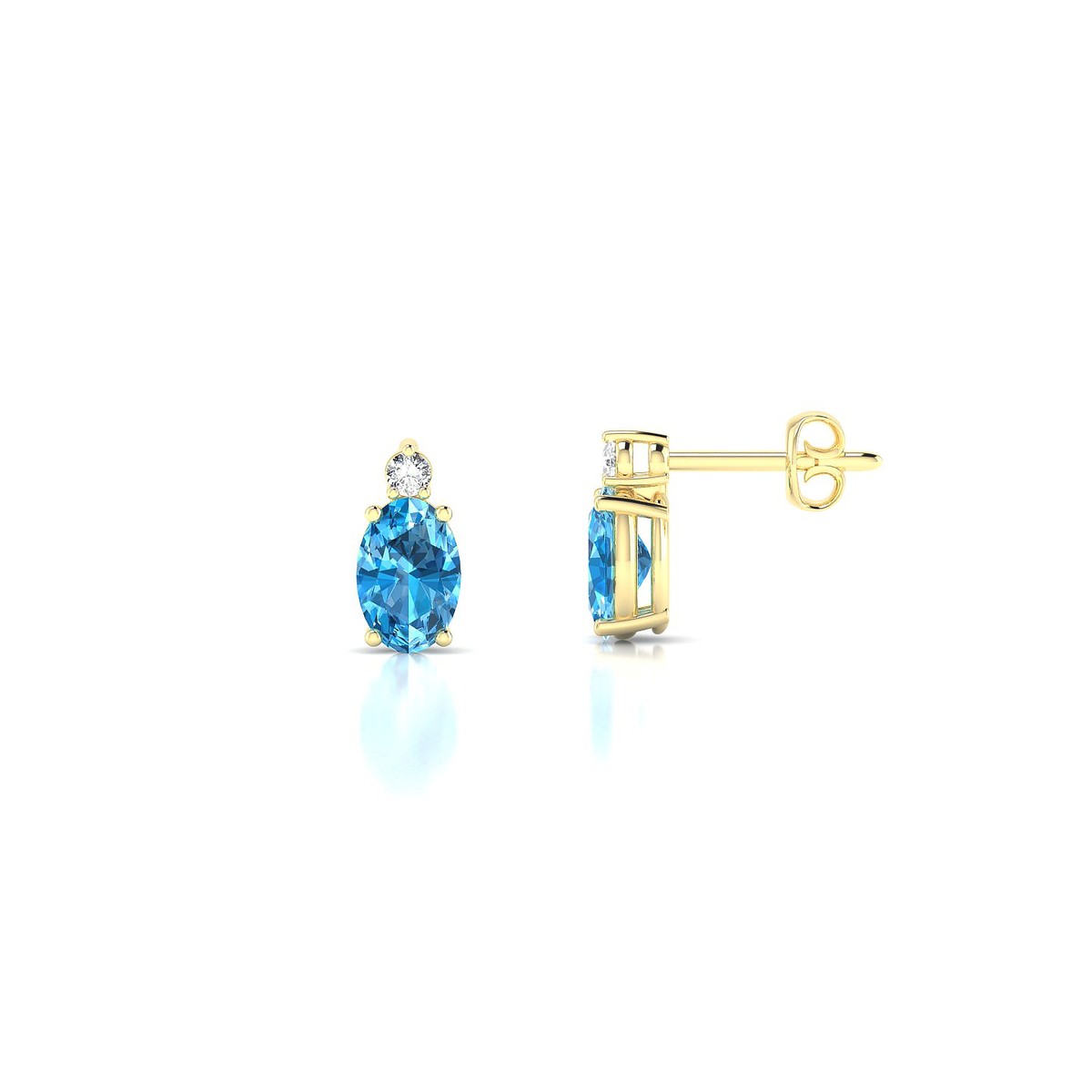 Sparkle | 18k Yellow Gold 6 x 4 mm Oval Topaz Earrings