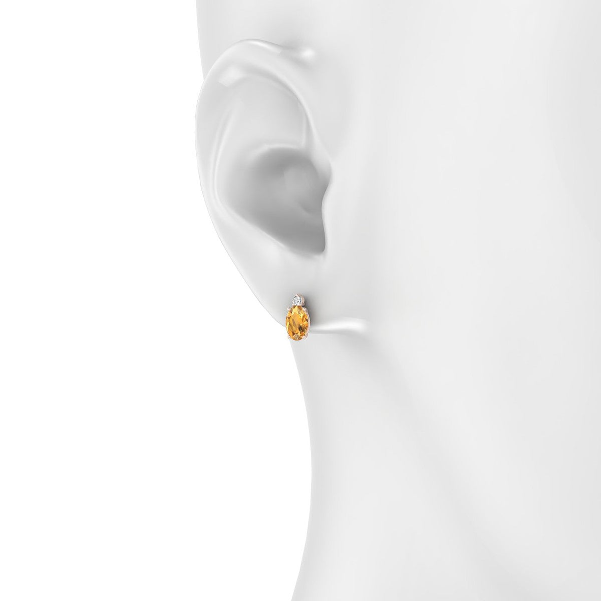 Sparkle | 18k Rose Gold 6 x 4 mm Oval Citrine Earrings