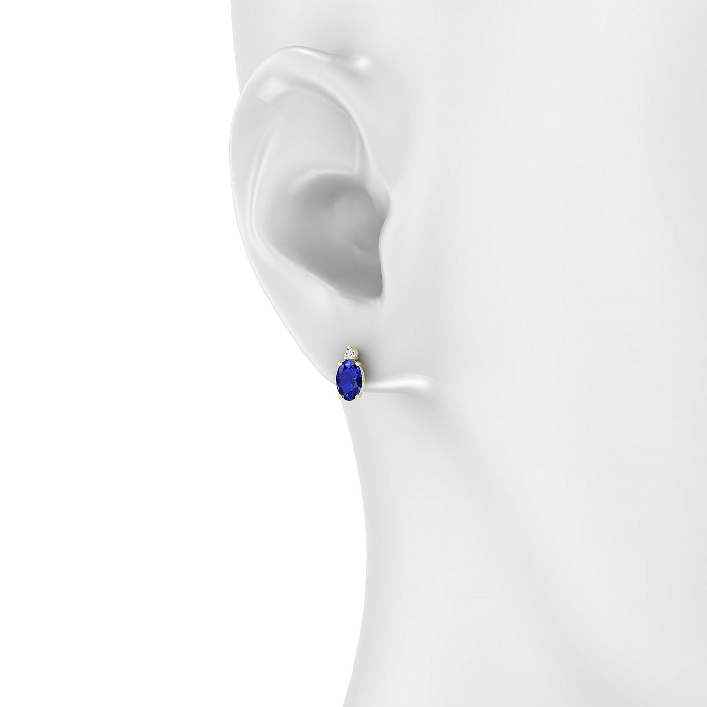 Sparkle | 18k Yellow Gold 6 x 4 mm Oval Sapphire Earrings