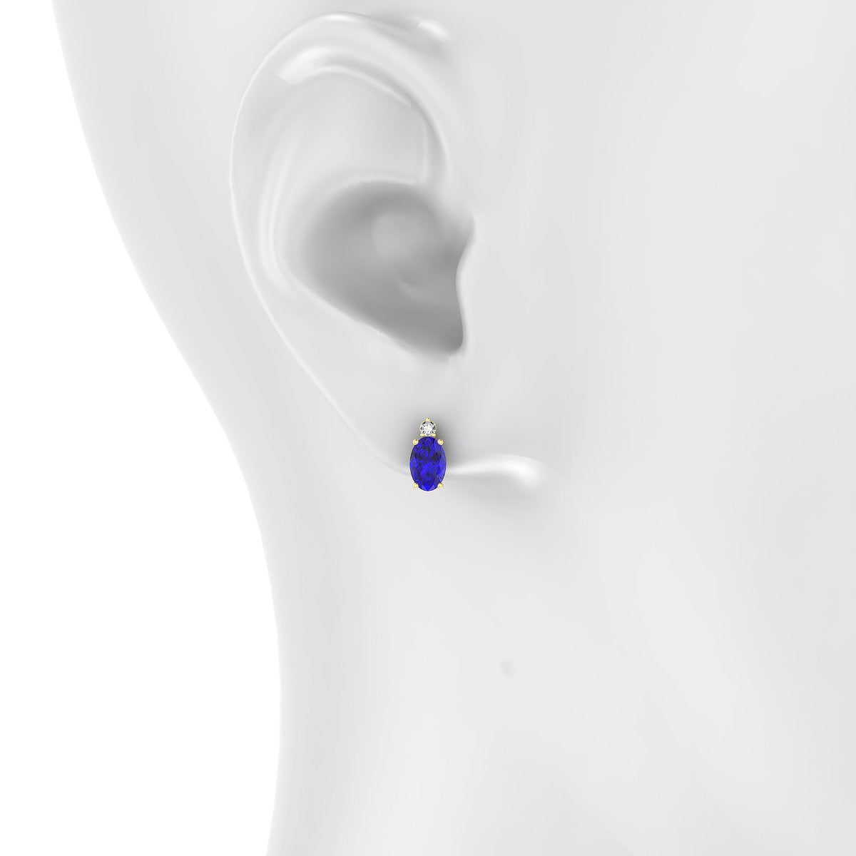 Sparkle | 18k Yellow Gold 6 x 4 mm Oval Tanzanite Earrings