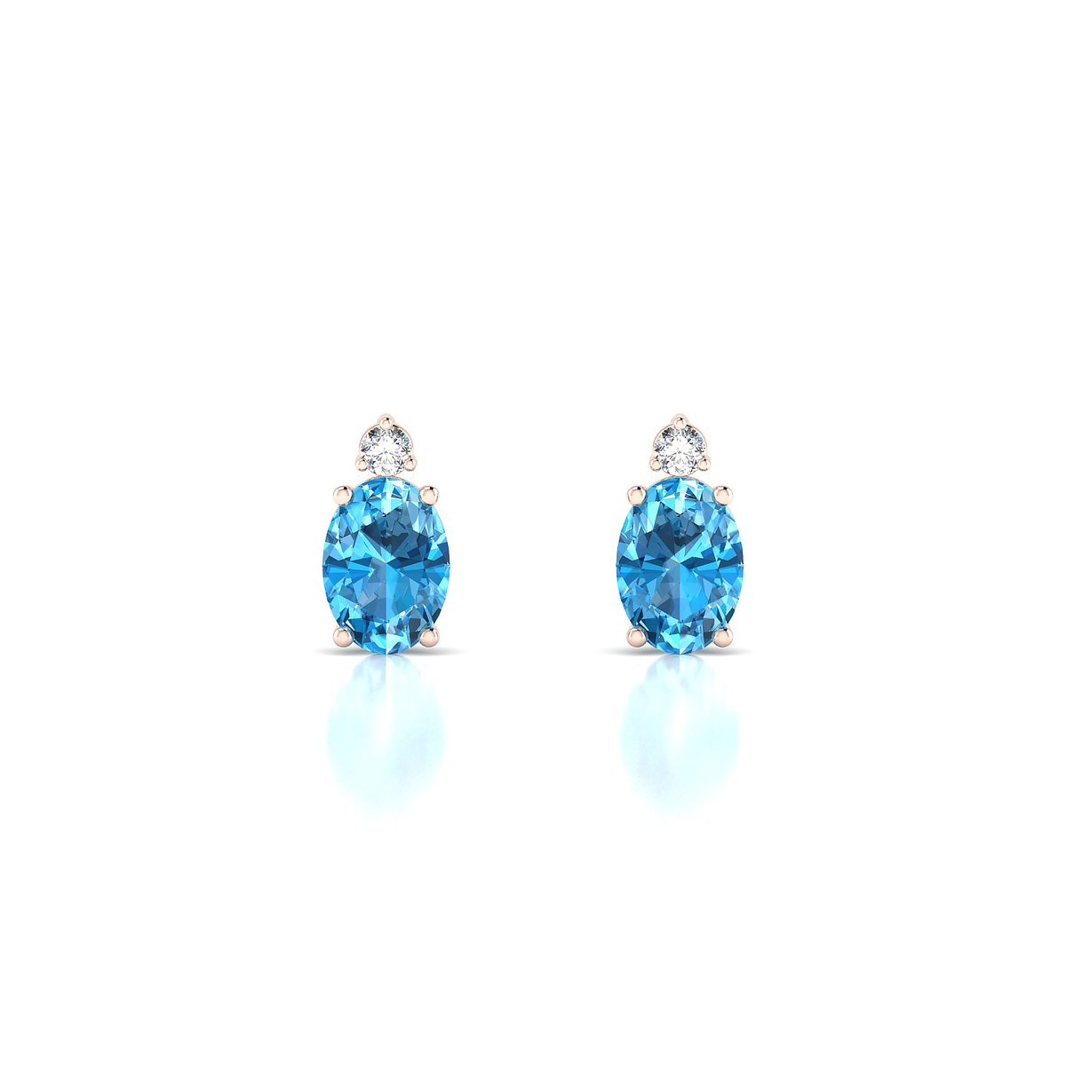 Sparkle | 18k Rose Gold 7 x 5 mm Oval Topaz Earrings