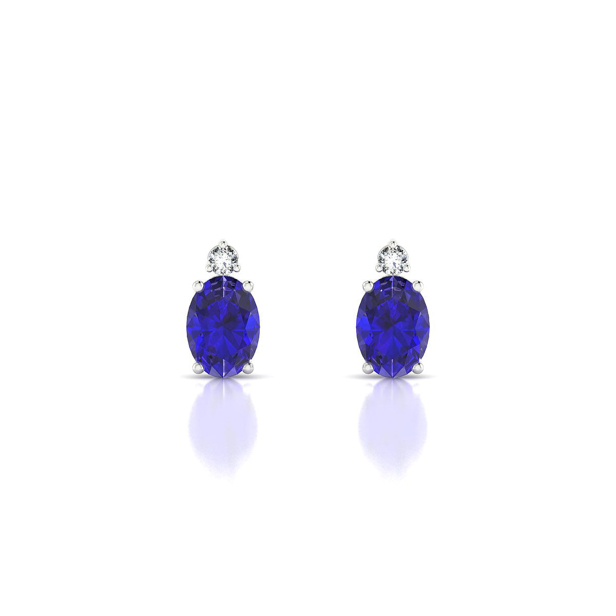 Sparkle | 18k White Gold 7 x 5 mm Oval Tanzanite Earrings