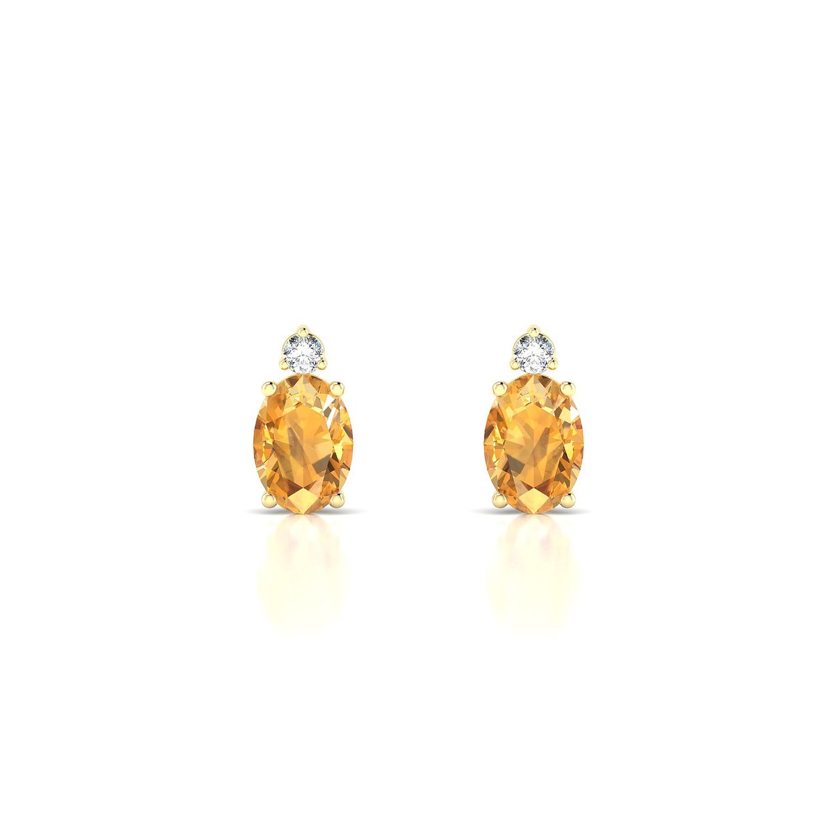 Sparkle | 18k Yellow Gold 7 x 5 mm Oval Citrine Earrings