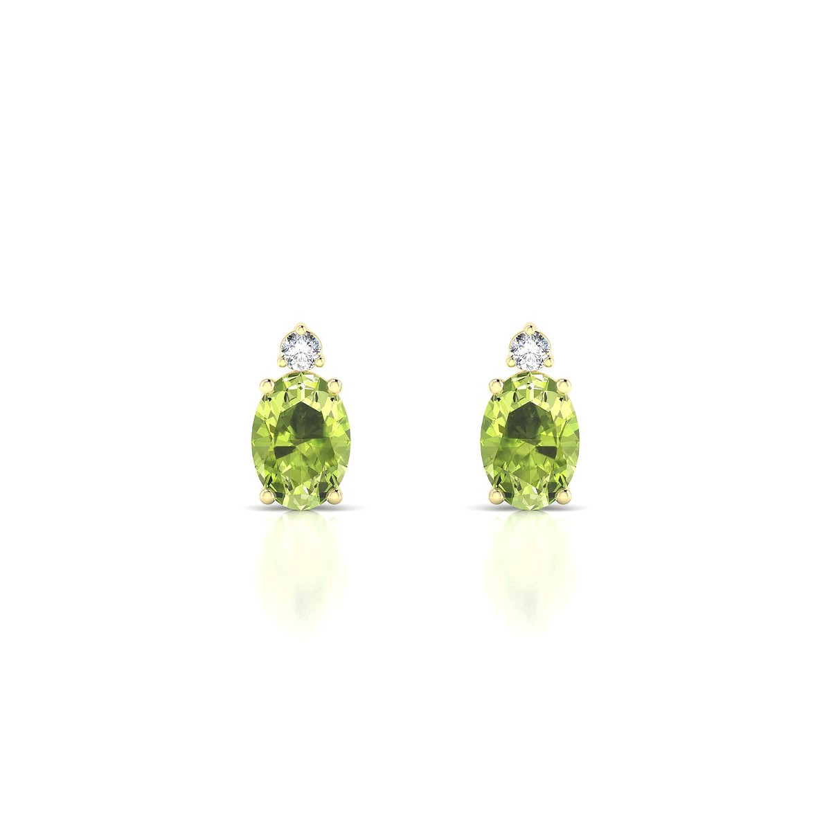 Sparkle | 18k Yellow Gold 7 x 5 mm Oval Peridot Earrings