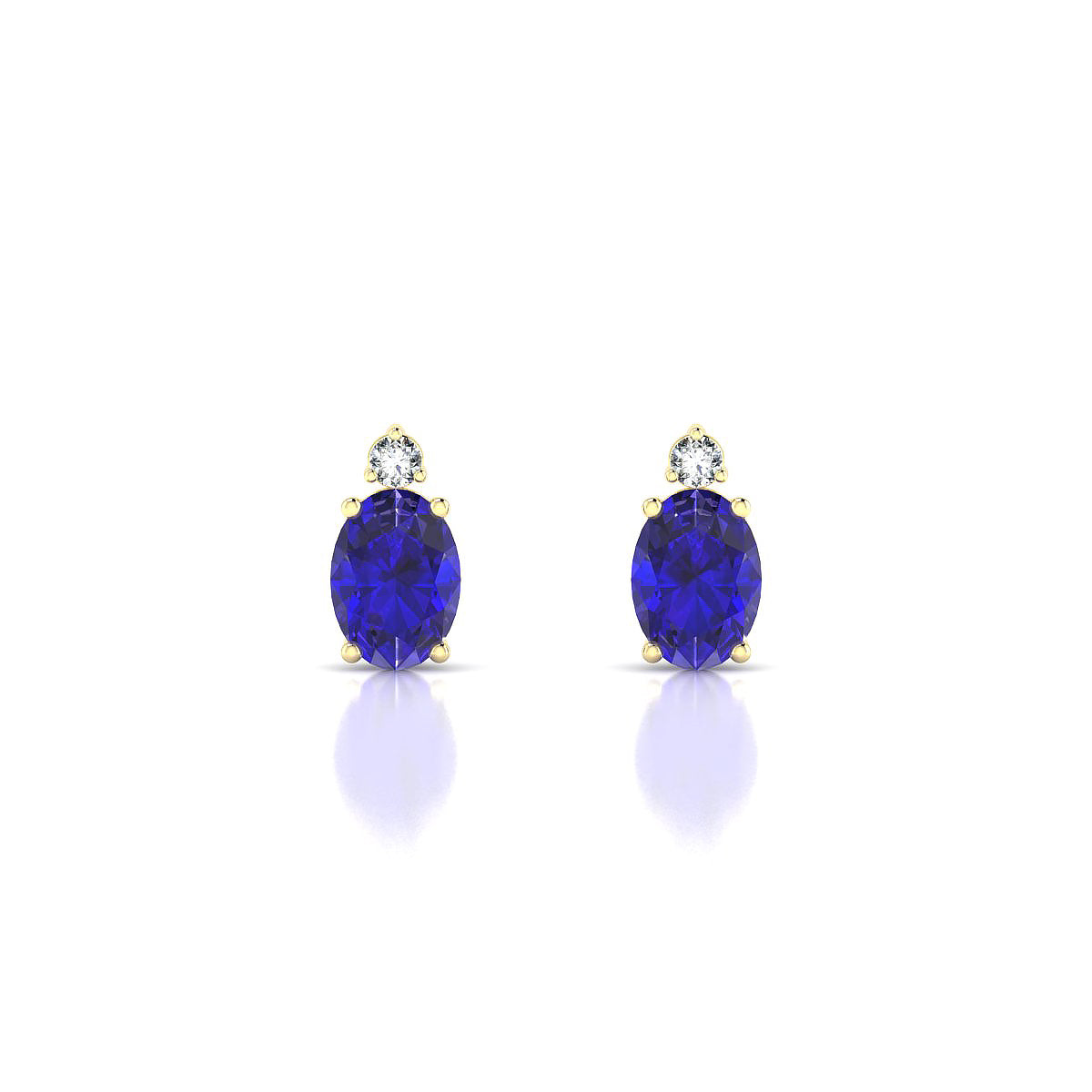 Sparkle | 18k Yellow Gold 7 x 5 mm Oval Tanzanite Earrings