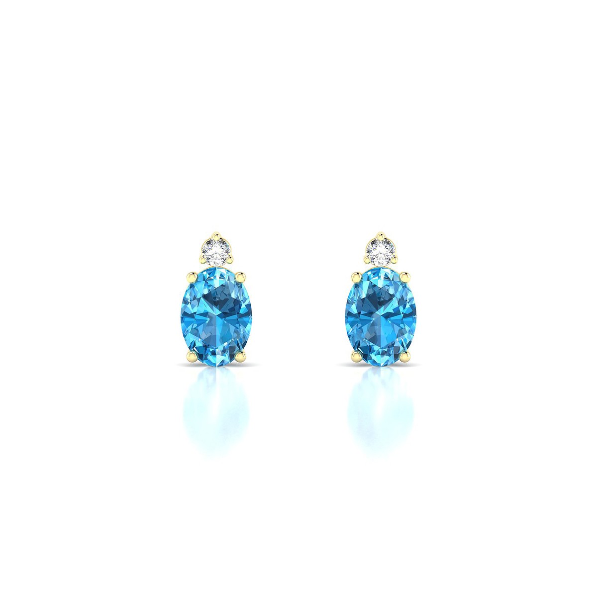 Sparkle | 18k Yellow Gold 7 x 5 mm Oval Topaz Earrings