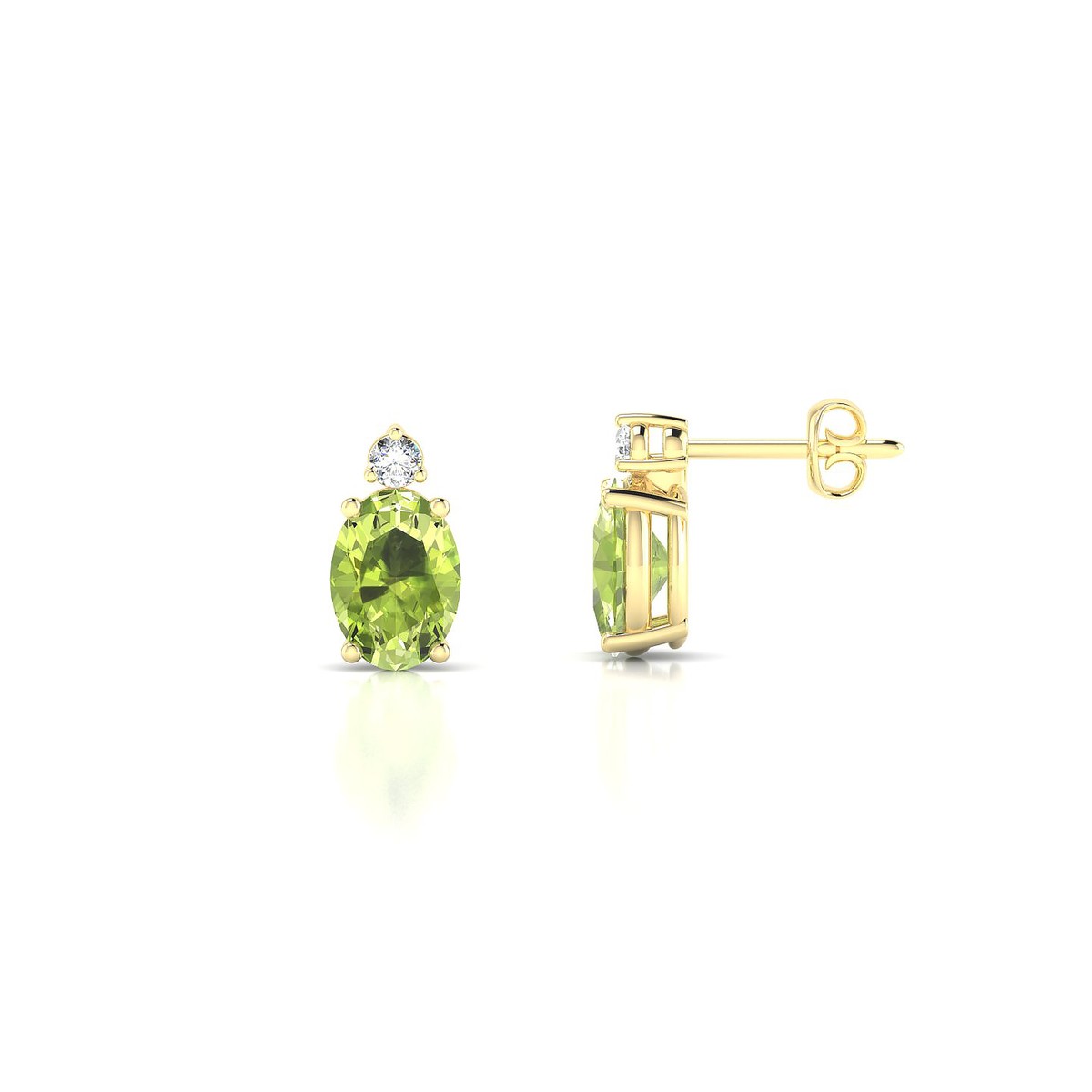 Sparkle | 18k Yellow Gold 7 x 5 mm Oval Peridot Earrings