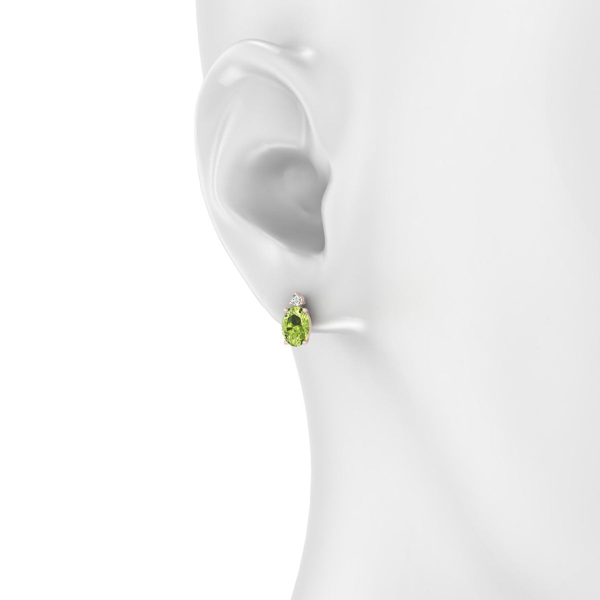 Sparkle | 18k Rose Gold 7 x 5 mm Oval Peridot Earrings