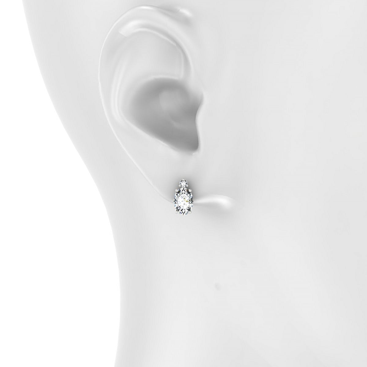Sparkle | 18k White Gold 7 x 5 mm Oval Diamond Earrings