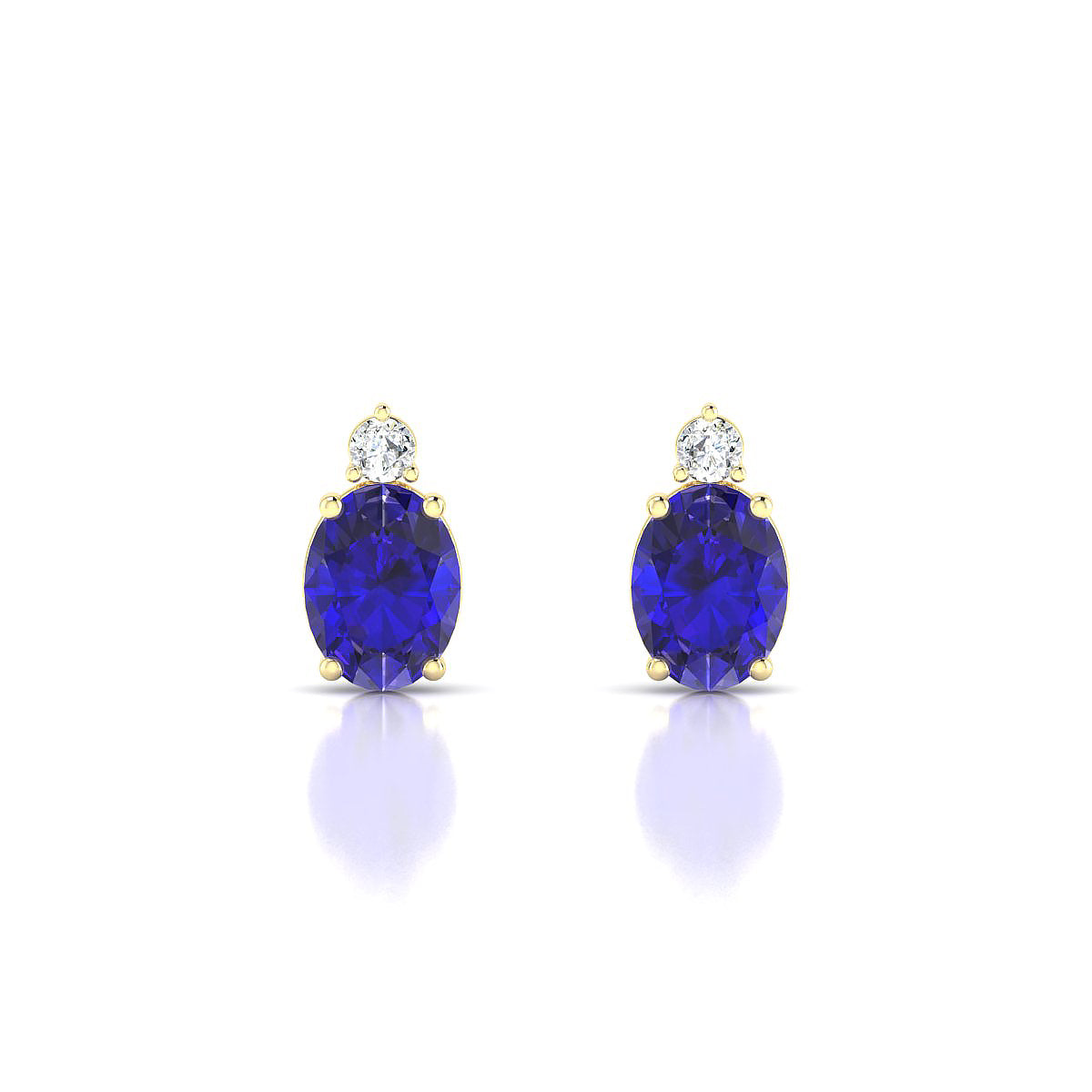 Sparkle | 18k Yellow Gold 8 x 6 mm Oval Tanzanite Earrings