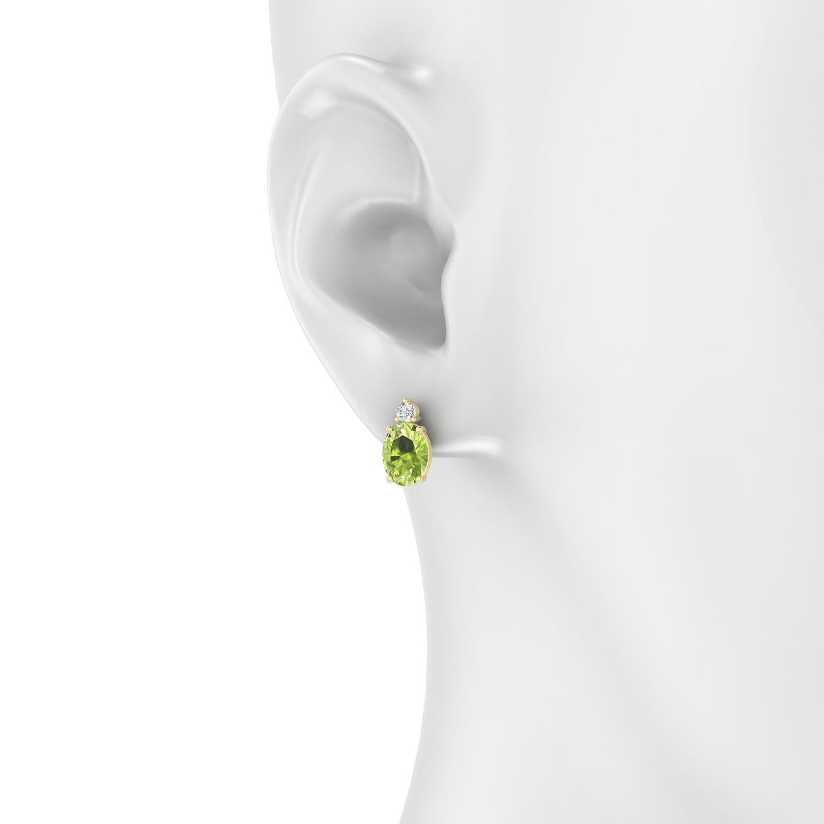 Sparkle | 18k Yellow Gold 8 x 6 mm Oval Peridot Earrings