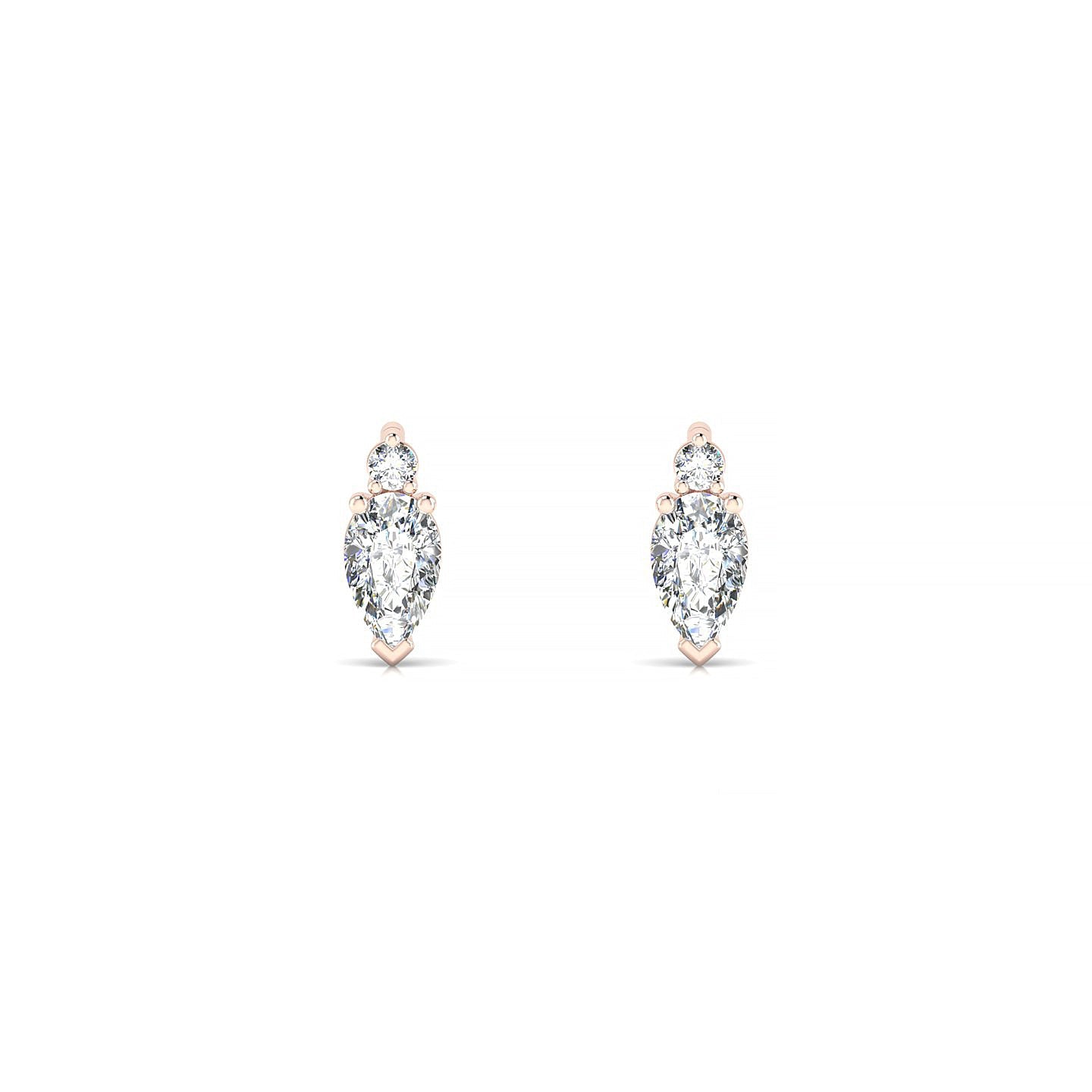 Sparkle | 18k Rose Gold 5 x 3 mm Pear Diamond Earrings