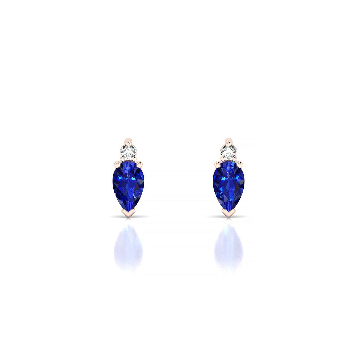 Sparkle | 18k Rose Gold 5 x 3 mm Pear Sapphire Earrings