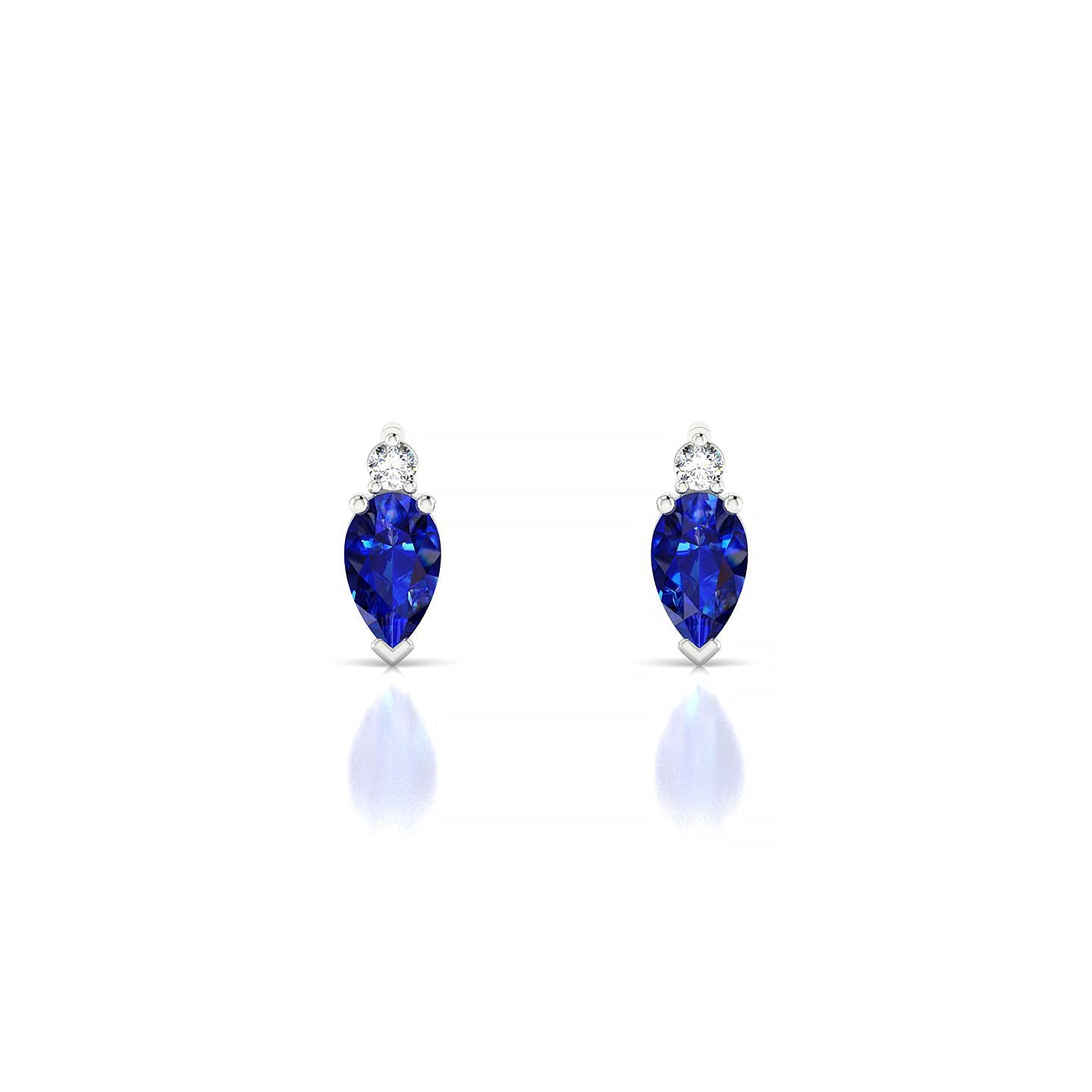 Sparkle | 18k White Gold 5 x 3 mm Pear Sapphire Earrings