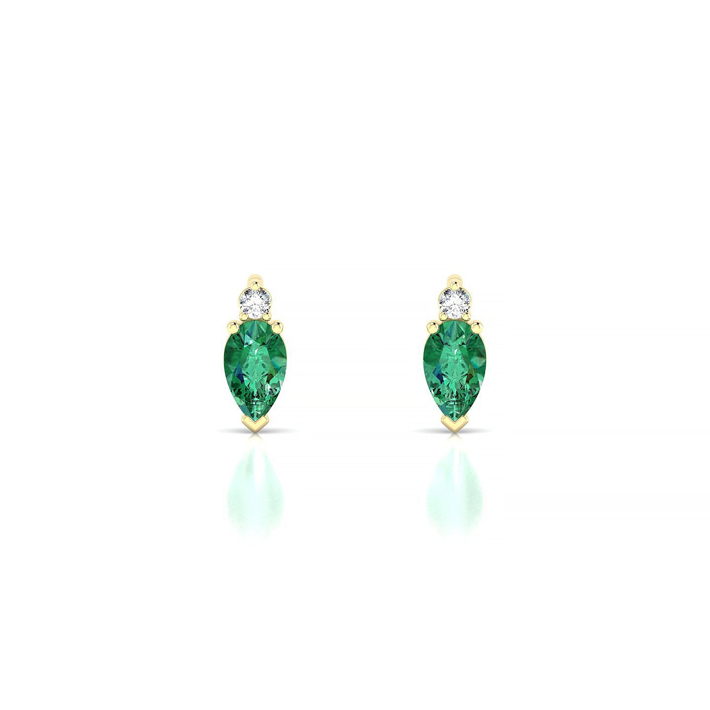 Sparkle | 18k Yellow Gold 5 x 3 mm Pear Emerald Earrings