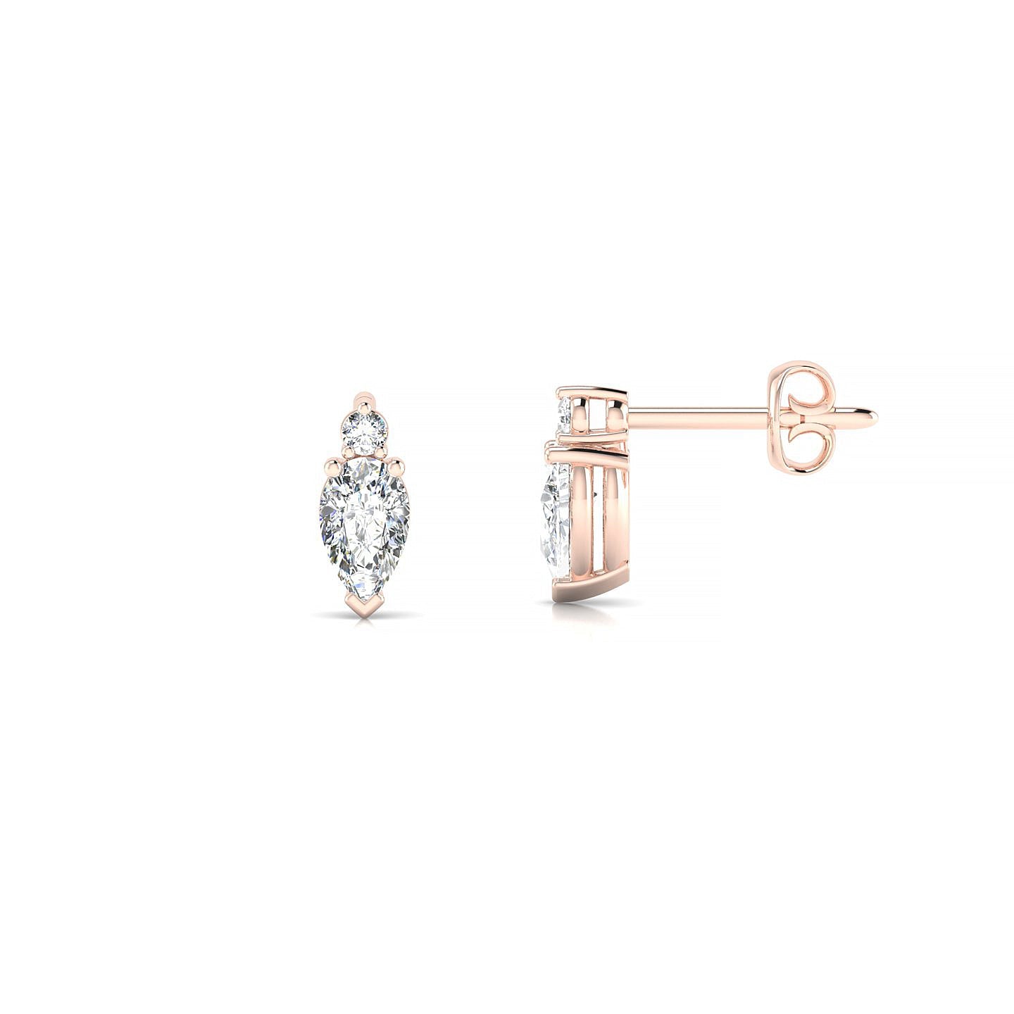 Sparkle | 18k Rose Gold 5 x 3 mm Pear Diamond Earrings