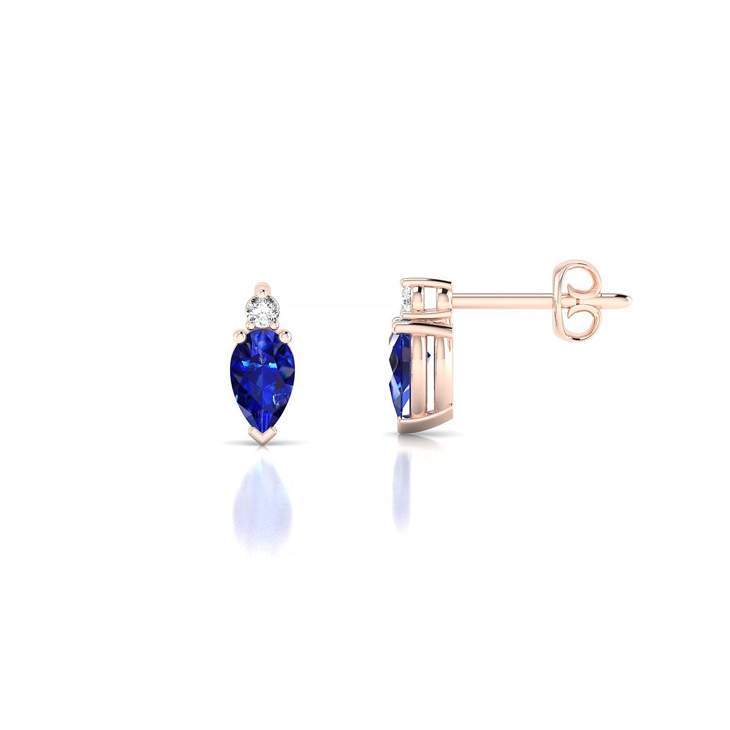Sparkle | 18k Rose Gold 5 x 3 mm Pear Sapphire Earrings