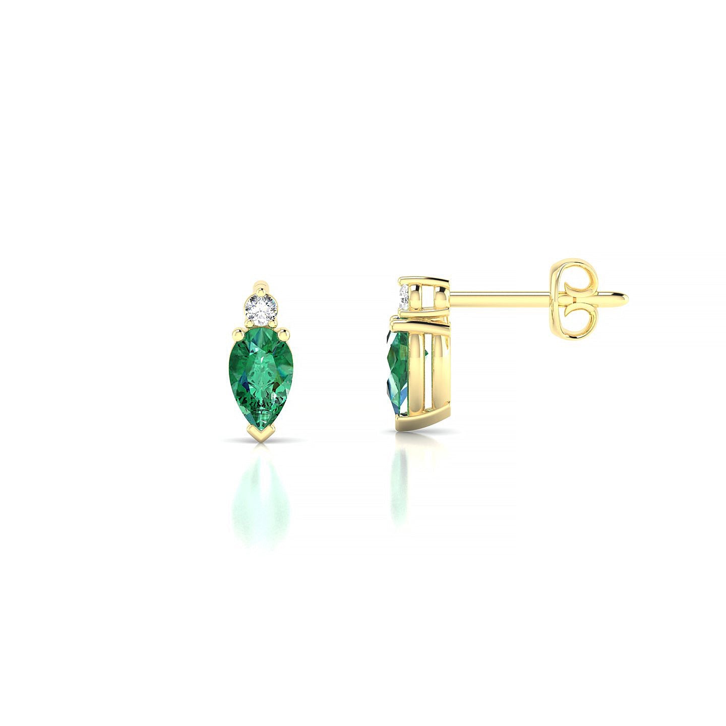 Sparkle | 18k Yellow Gold 5 x 3 mm Pear Emerald Earrings