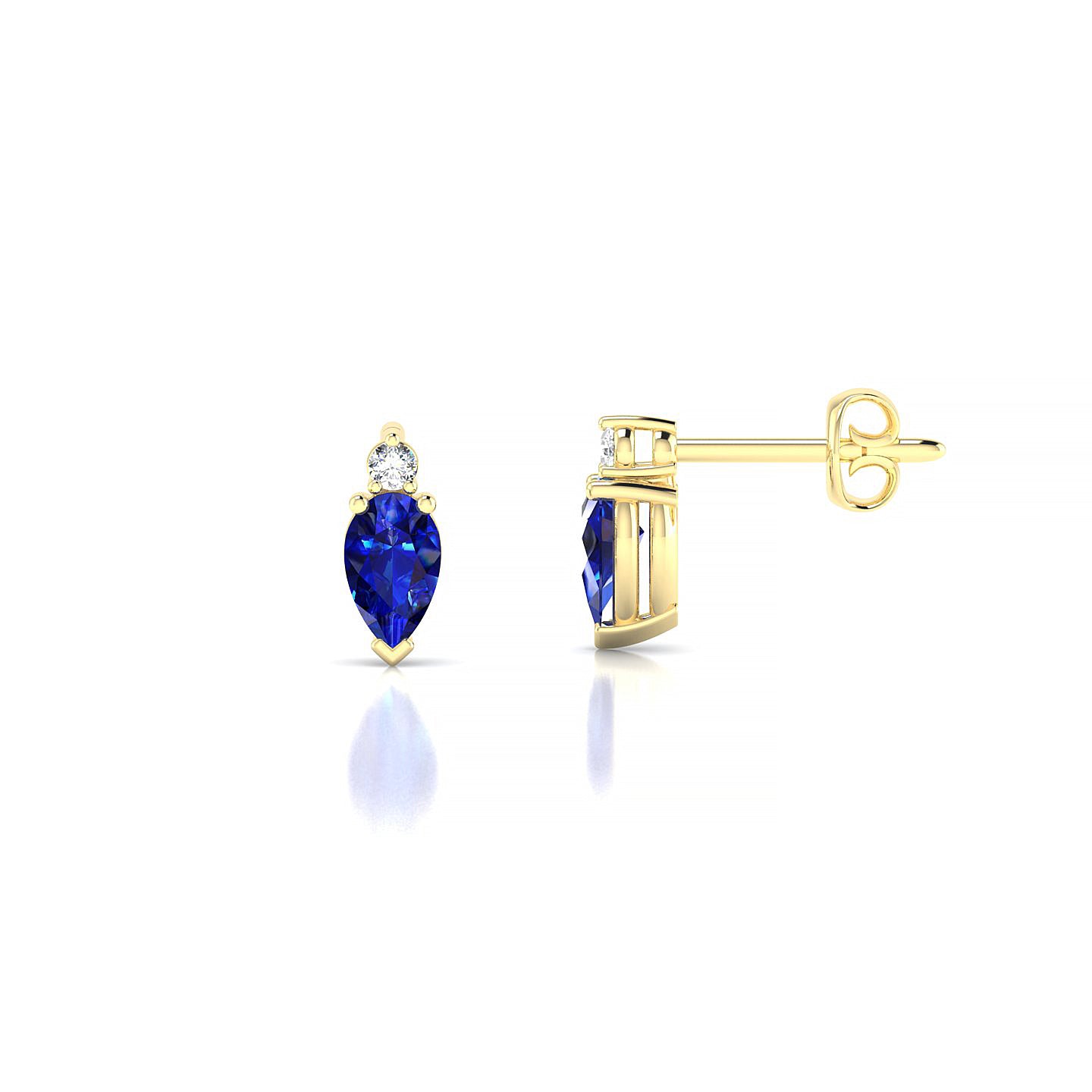 Sparkle | 18k Yellow Gold 5 x 3 mm Pear Sapphire Earrings