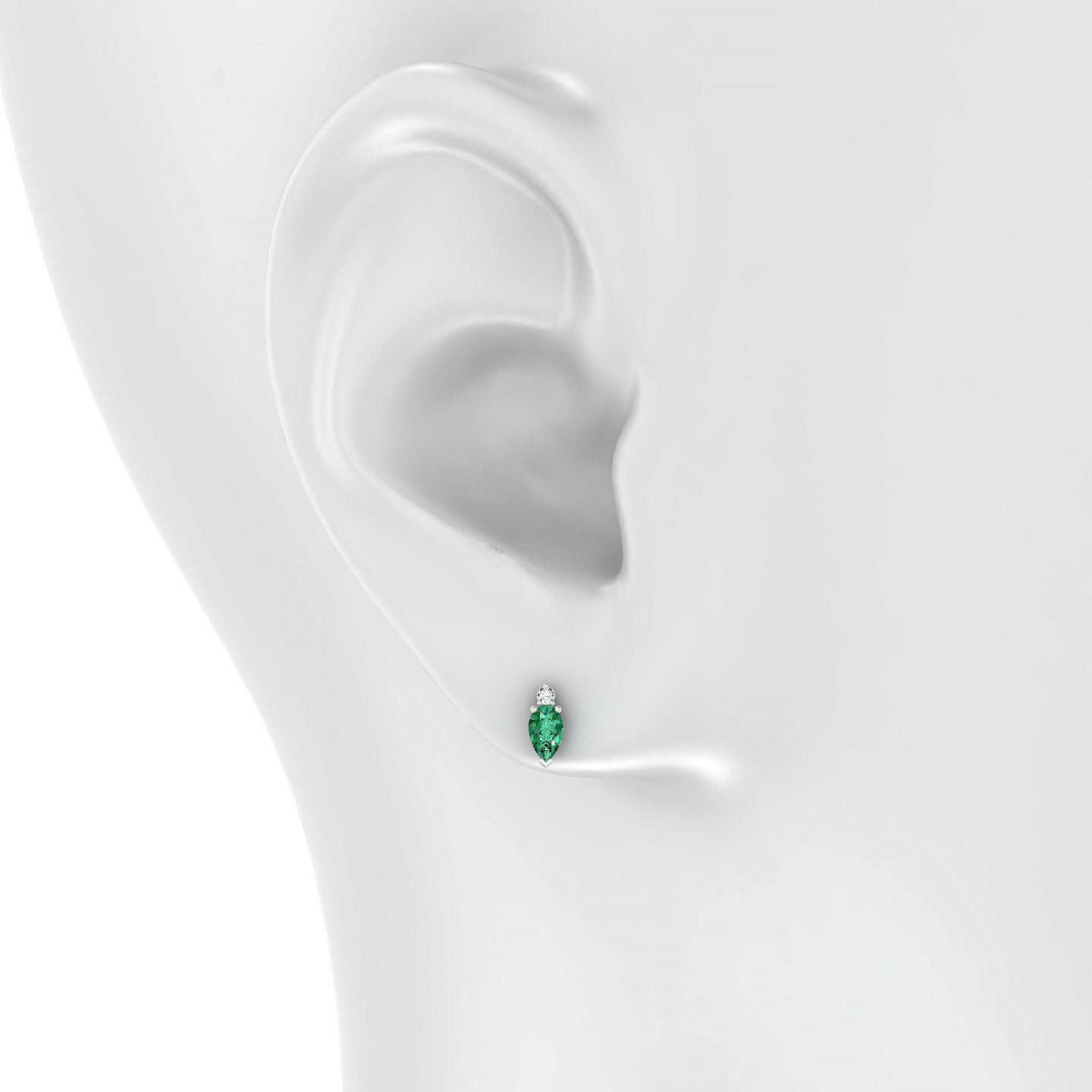 Sparkle | 18k White Gold 5 x 3 mm Pear Emerald Earrings