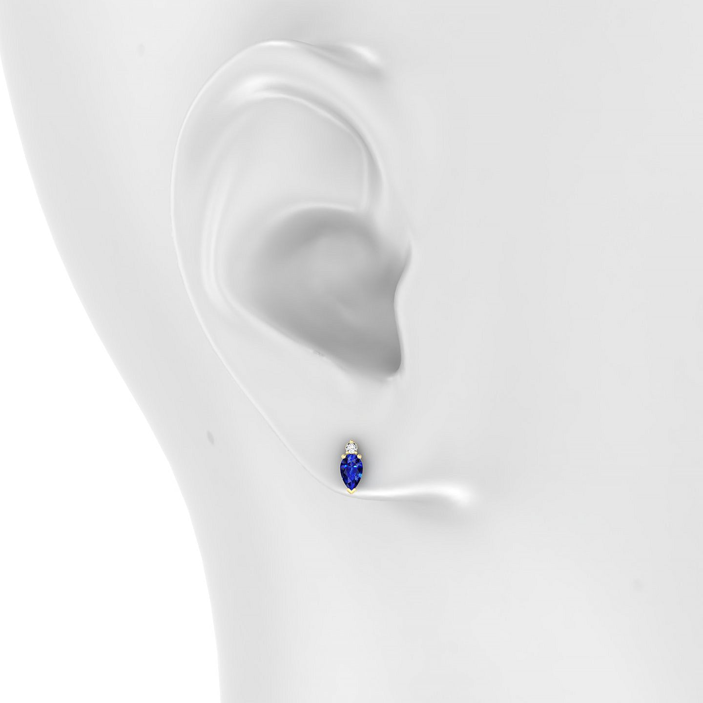 Sparkle | 18k Yellow Gold 5 x 3 mm Pear Sapphire Earrings