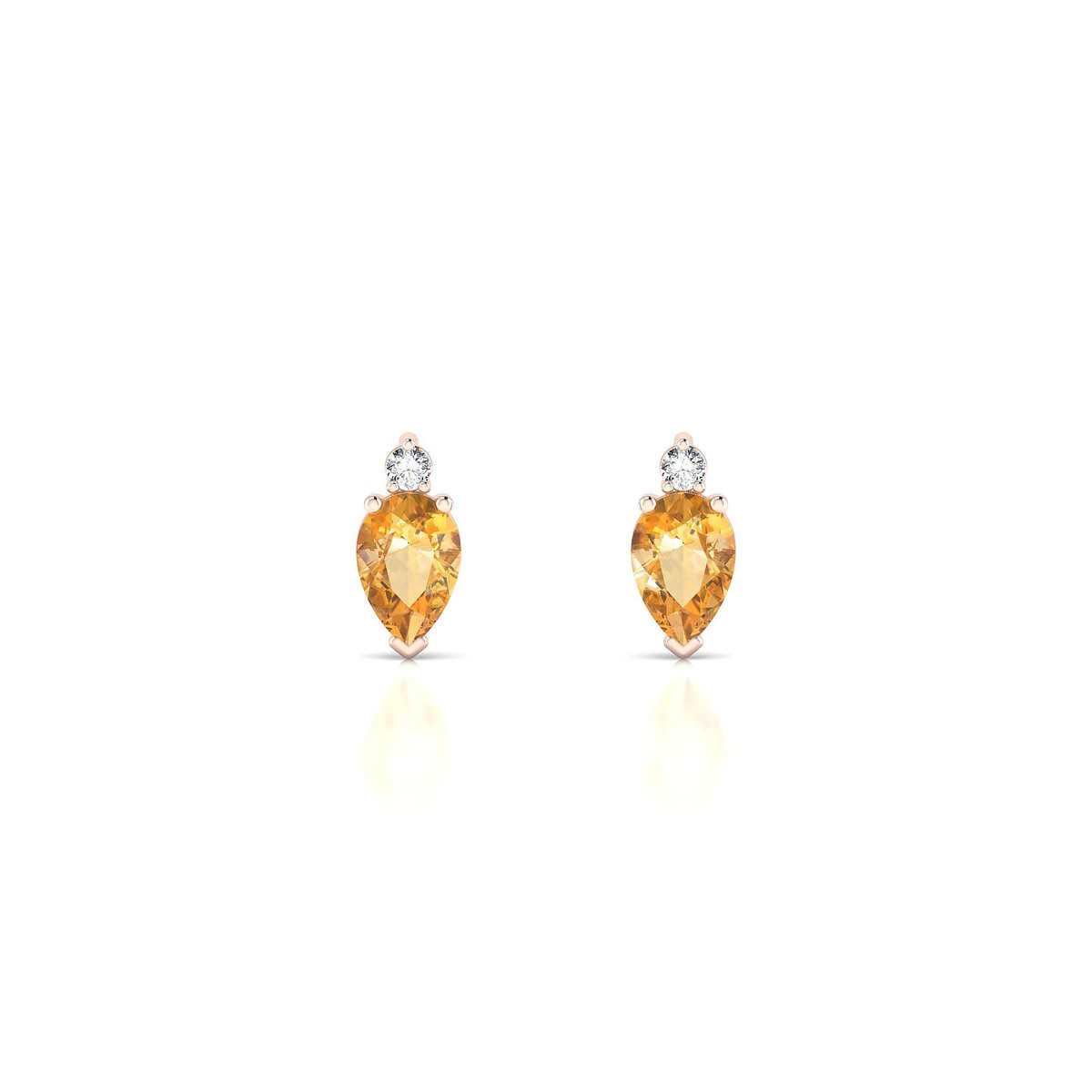 Sparkle | 18k Rose Gold 6 x 4 mm Pear Citrine Earrings