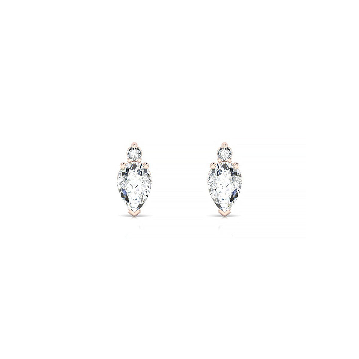 Sparkle | 18k Rose Gold 6 x 4 mm Pear Diamond Earrings