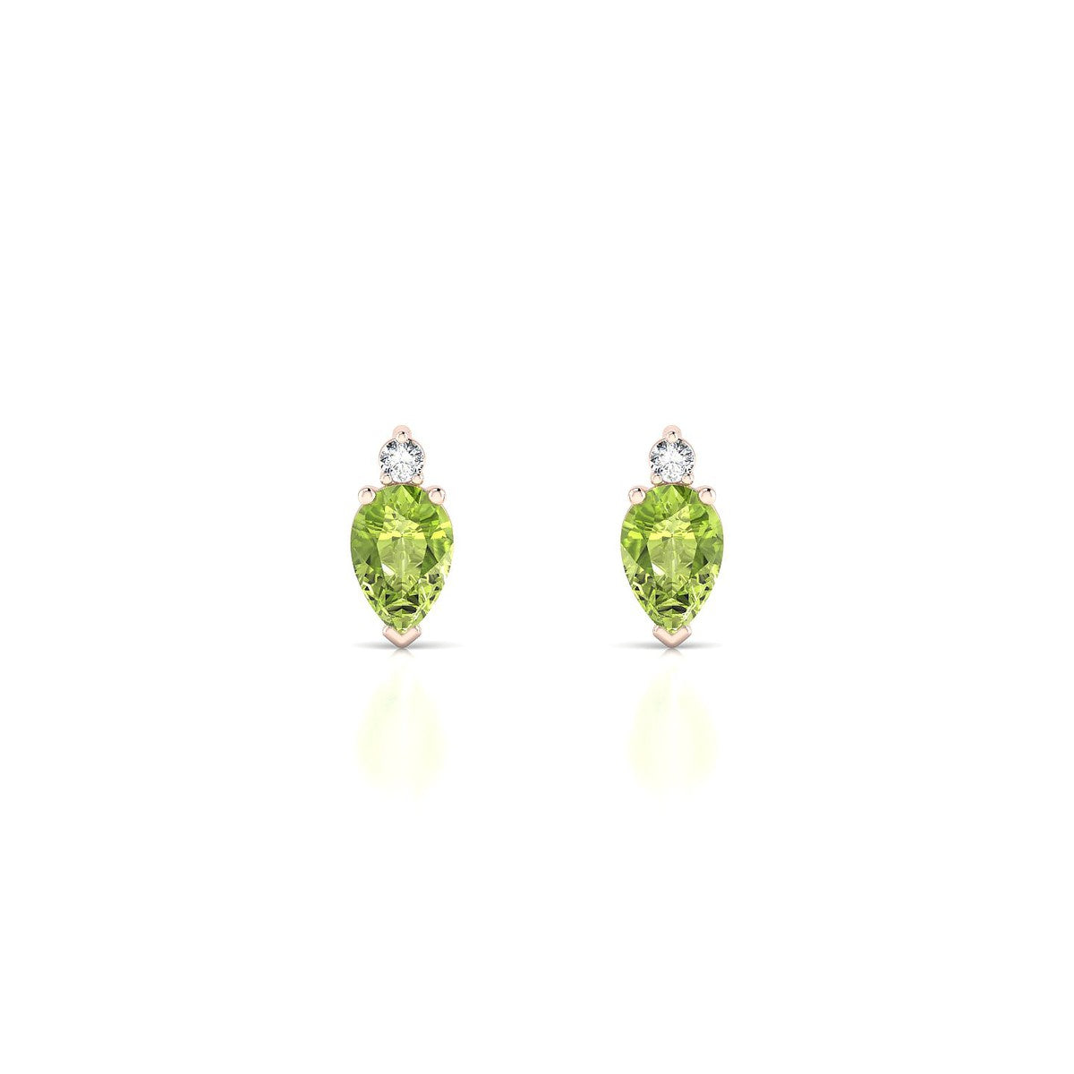 Sparkle | 18k Rose Gold 6 x 4 mm Pear Peridot Earrings