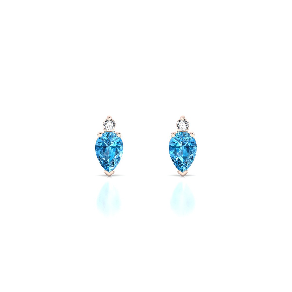 Sparkle | 18k Rose Gold 6 x 4 mm Pear Topaz Earrings