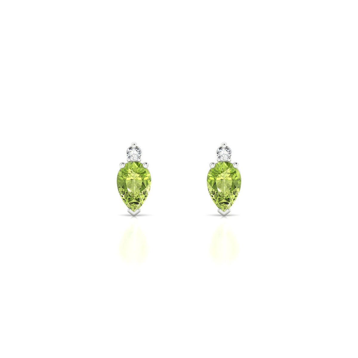 Sparkle | 18k White Gold 6 x 4 mm Pear Peridot Earrings