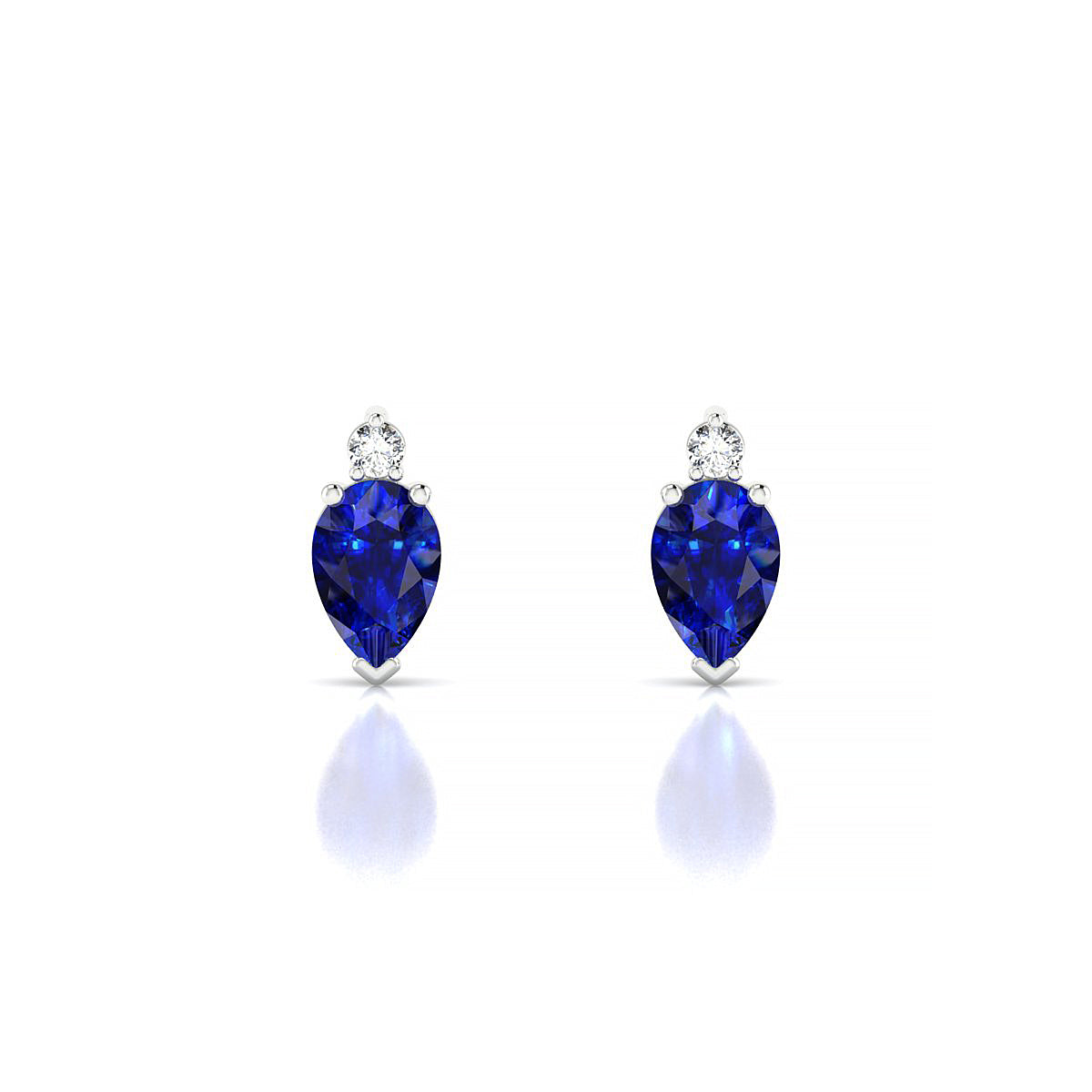 Sparkle | 18k White Gold 6 x 4 mm Pear Sapphire Earrings