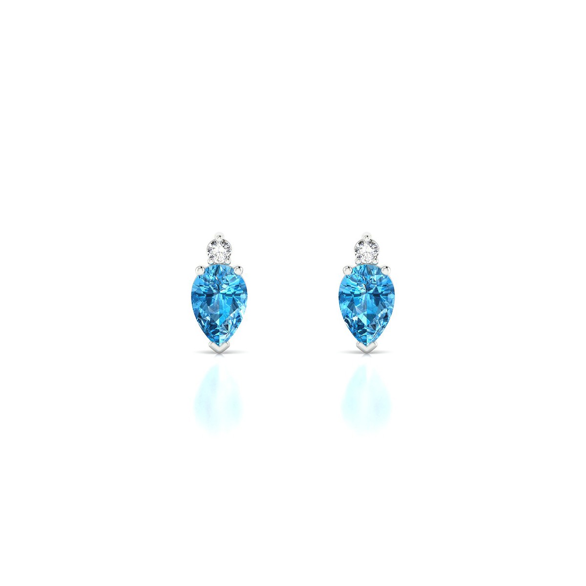 Sparkle | 18k White Gold 6 x 4 mm Pear Topaz Earrings