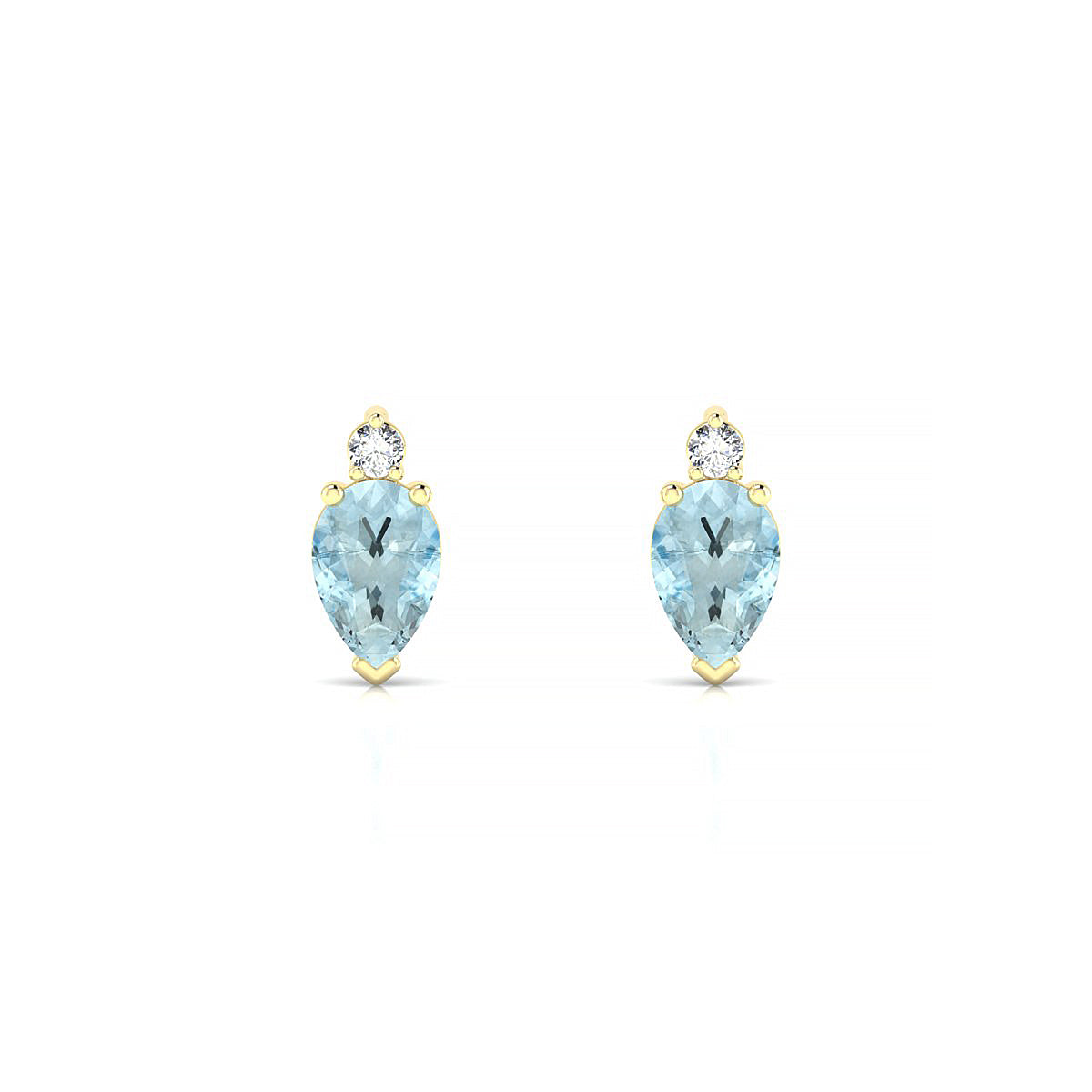 Sparkle | 18k Yellow Gold 6 x 4 mm Pear Aquamarine Earrings
