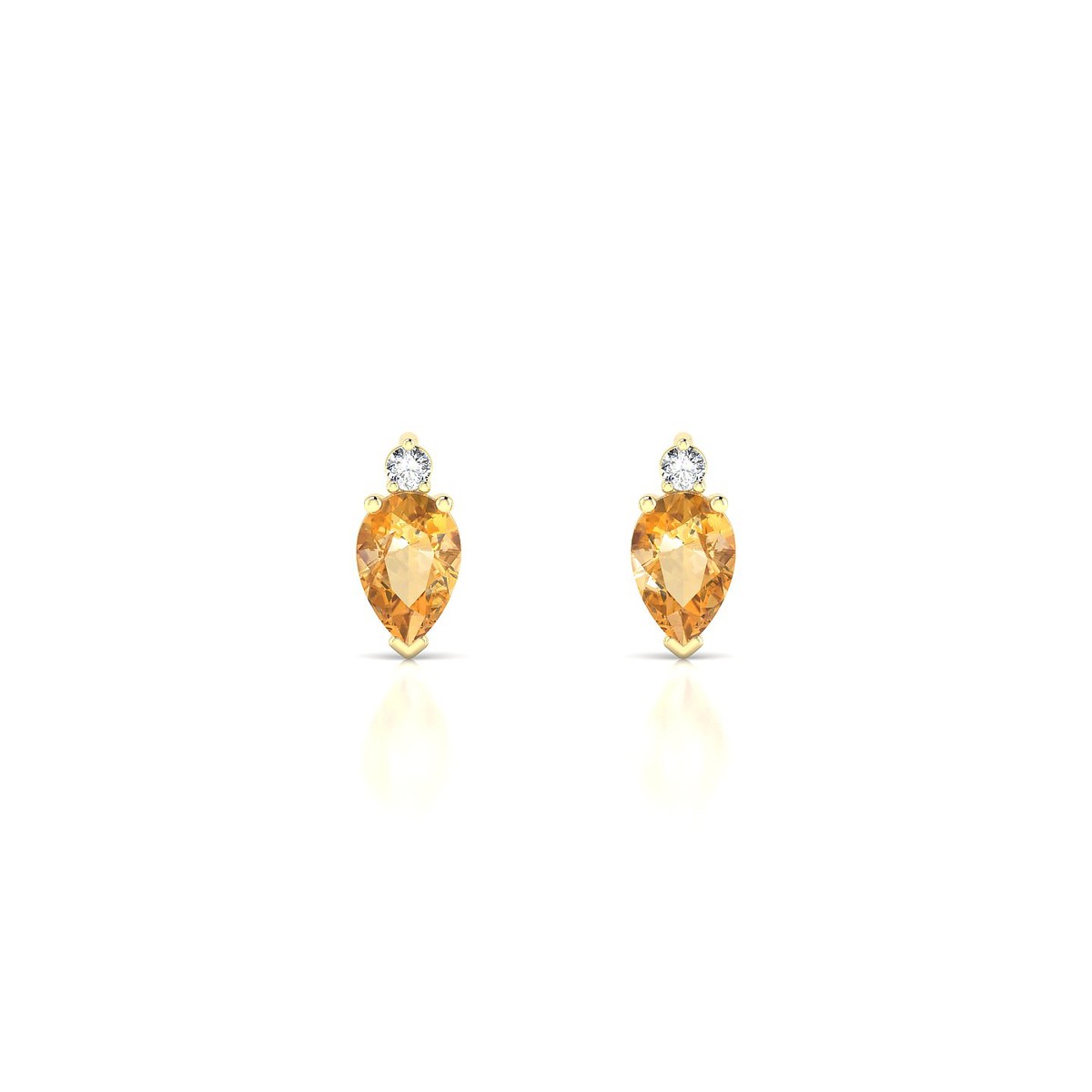 Sparkle | 18k Yellow Gold 6 x 4 mm Pear Citrine Earrings