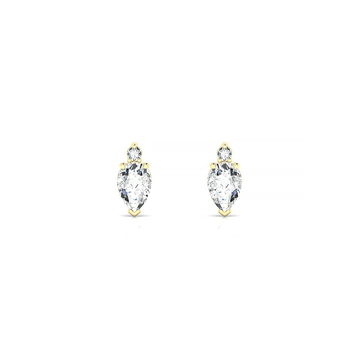 Sparkle | 18k Yellow Gold 6 x 4 mm Pear Diamond Earrings