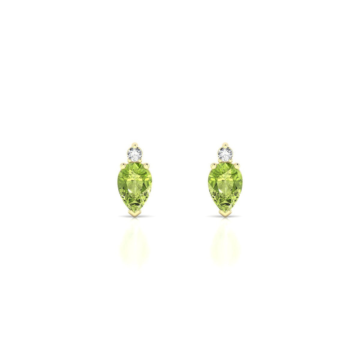 Sparkle | 18k Yellow Gold 6 x 4 mm Pear Peridot Earrings