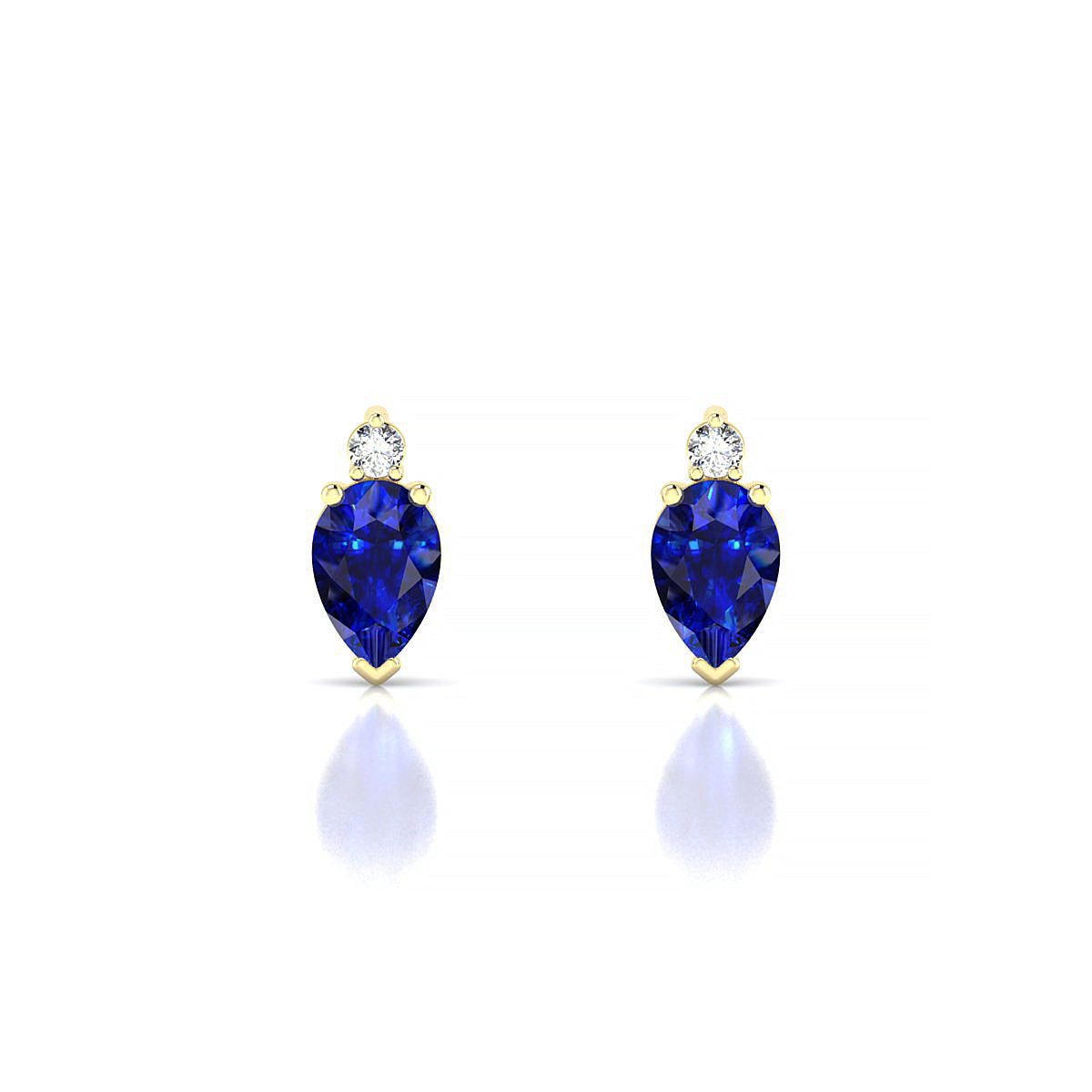 Sparkle | 18k Yellow Gold 6 x 4 mm Pear Sapphire Earrings
