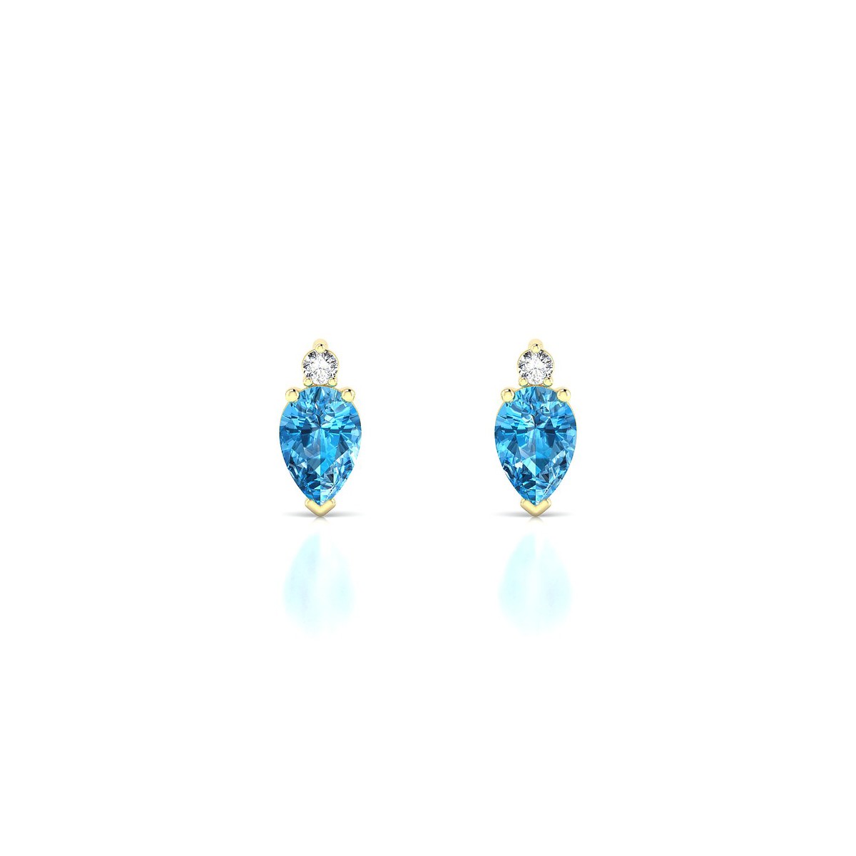 Sparkle | 18k Yellow Gold 6 x 4 mm Pear Topaz Earrings