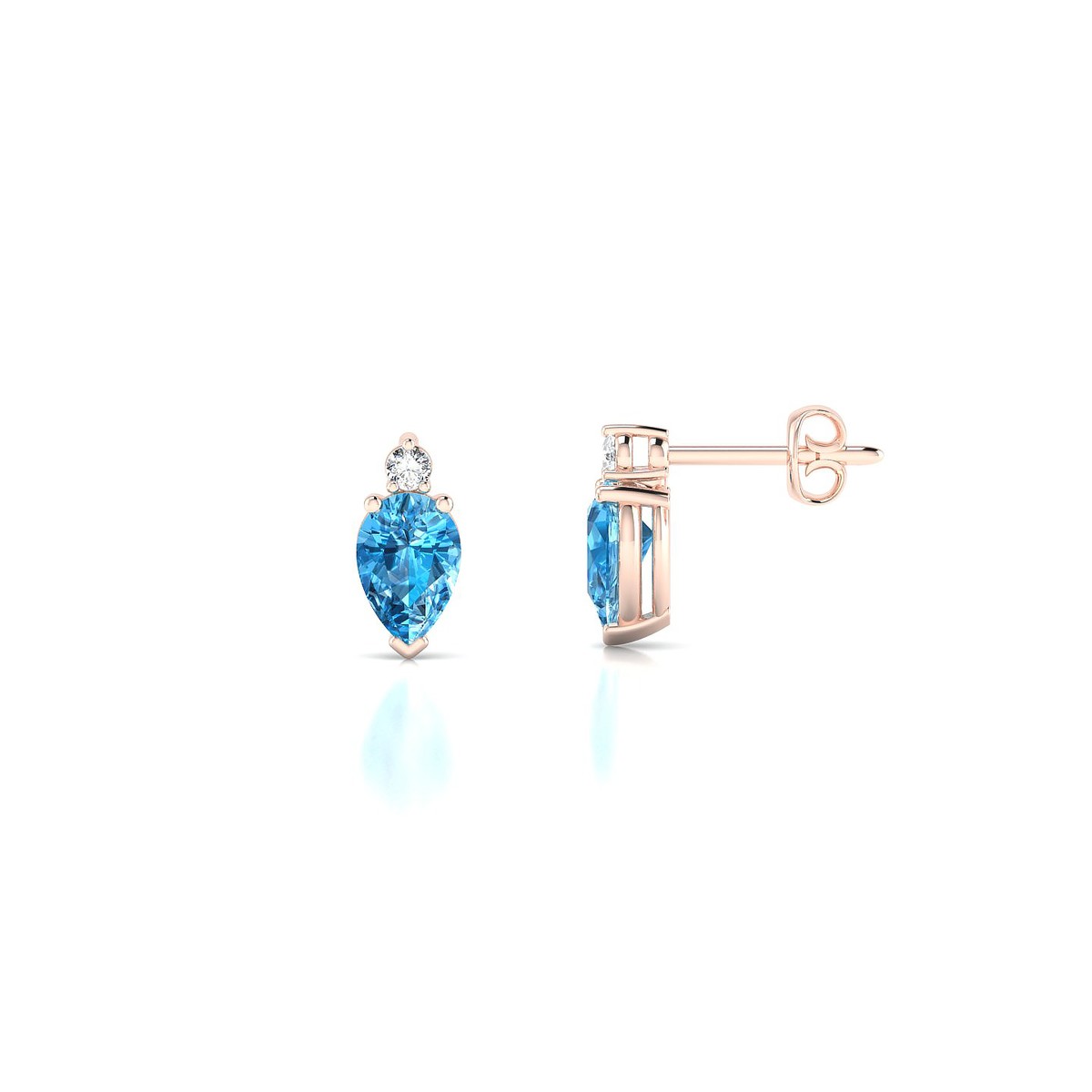 Sparkle | 18k Rose Gold 6 x 4 mm Pear Topaz Earrings