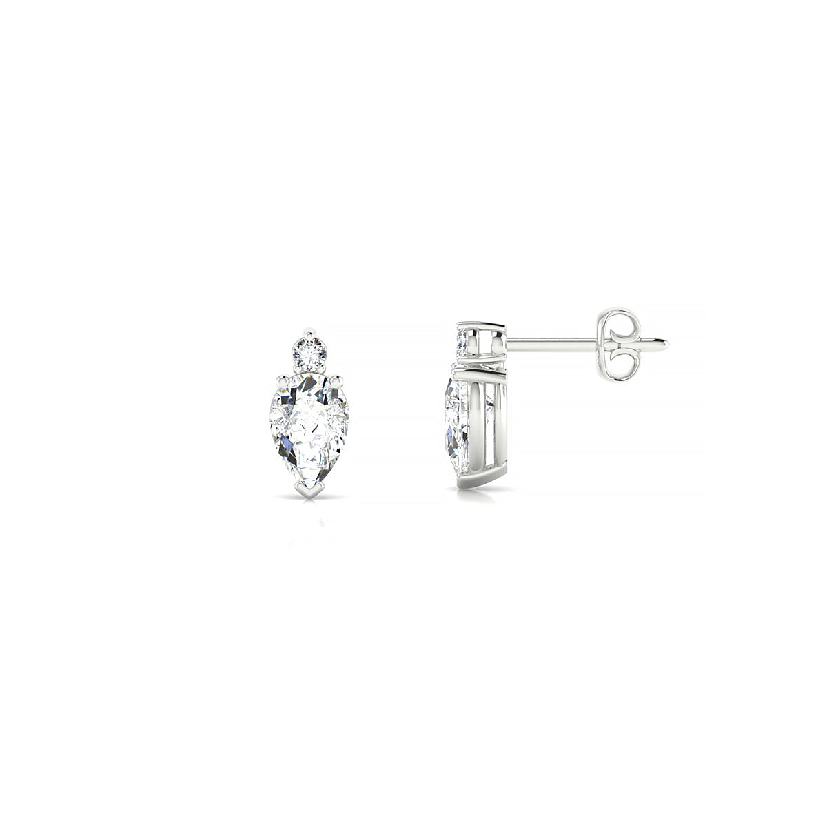 Sparkle | 18k White Gold 6 x 4 mm Pear Diamond Earrings