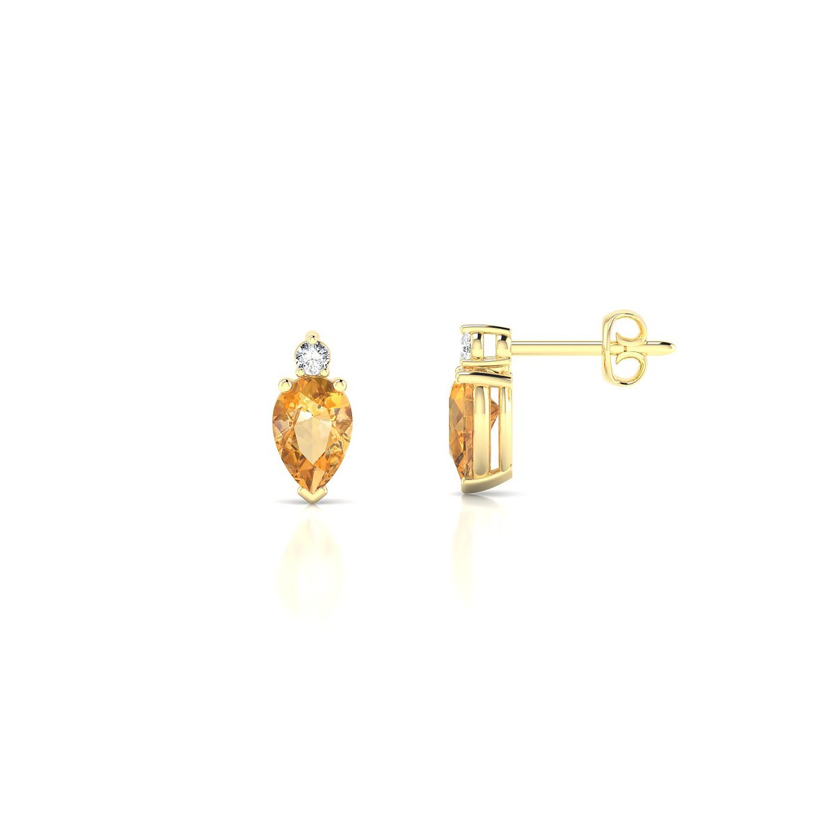 Sparkle | 18k Yellow Gold 6 x 4 mm Pear Citrine Earrings