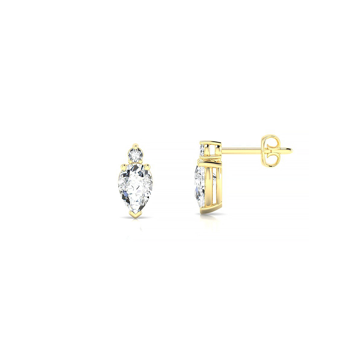 Sparkle | 18k Yellow Gold 6 x 4 mm Pear Diamond Earrings