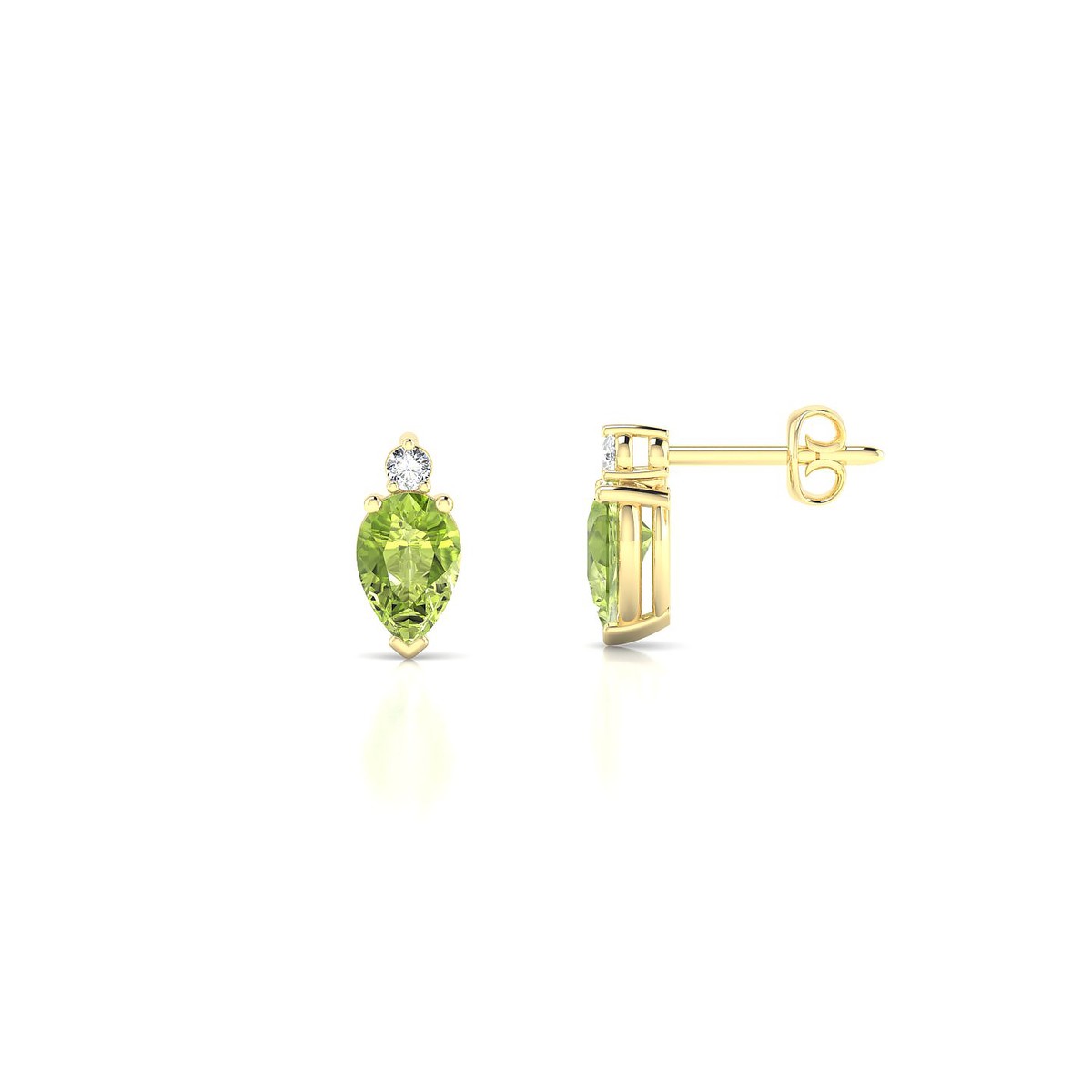 Sparkle | 18k Yellow Gold 6 x 4 mm Pear Peridot Earrings