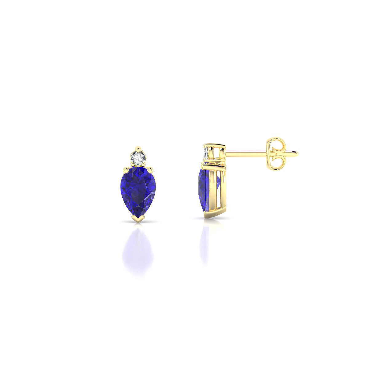 Sparkle | 18k Yellow Gold 6 x 4 mm Pear Tanzanite Earrings